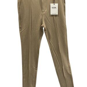 Icon Amsterdam Pants Mens 34 Khaki Tan Amari Trousers Golf Business Casual Slack
